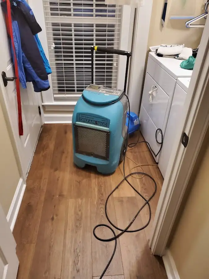 Commercial dehumidifier deployed for Flood Damage Cleanup in Ada